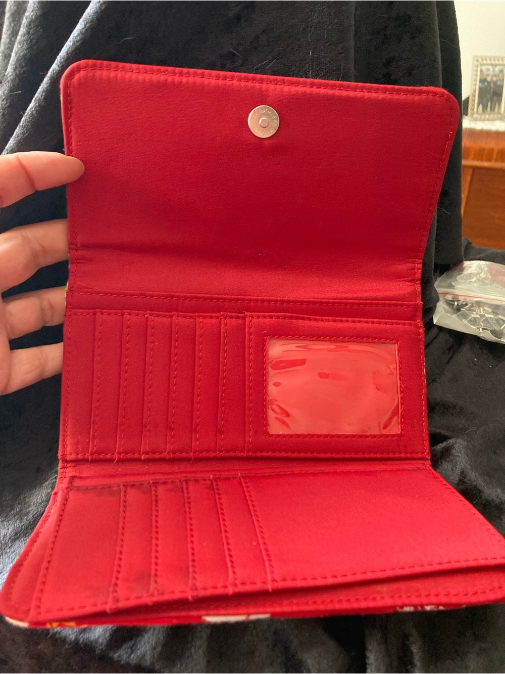 Quilted Red Holiday Snowman Tote Bag w/Matching Wallet - Picture 14 of 16